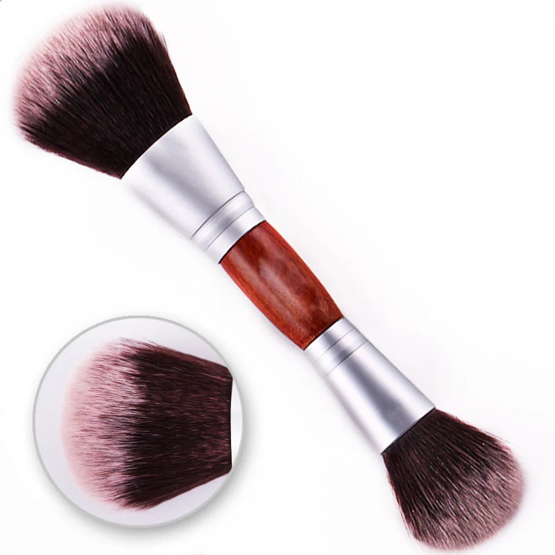 Pennello per trucco cosmatico Unico a 2 vie a doppia testa Cipria in polvere Cipria Fard Pennello per fard Trucco multifunzione Strumento di bellezza Vendita