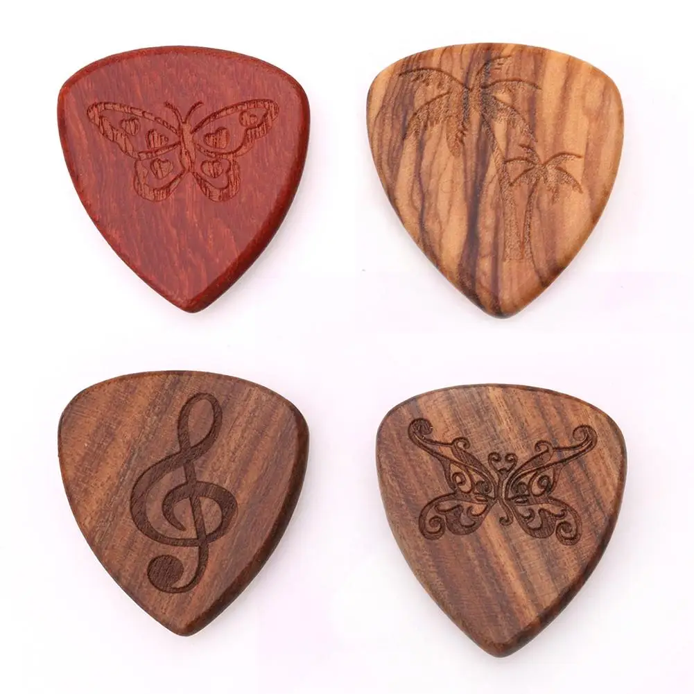 1PCS Solid Wood Picks Plectrum Guitars Picks High-end Picks Fingerpicks Musical Instrument Guitar Accessories 26x30mm