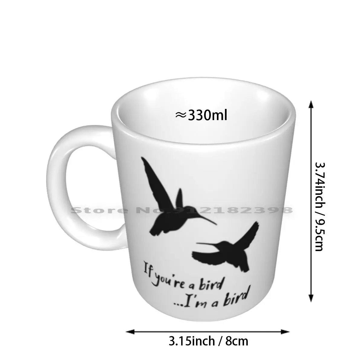 If You're A Bird... I'm A Bird Ceramic Mugs Coffee Cups Milk Tea Mug The Quote Noah Allie Romantic Birds Love Cute Silhouette