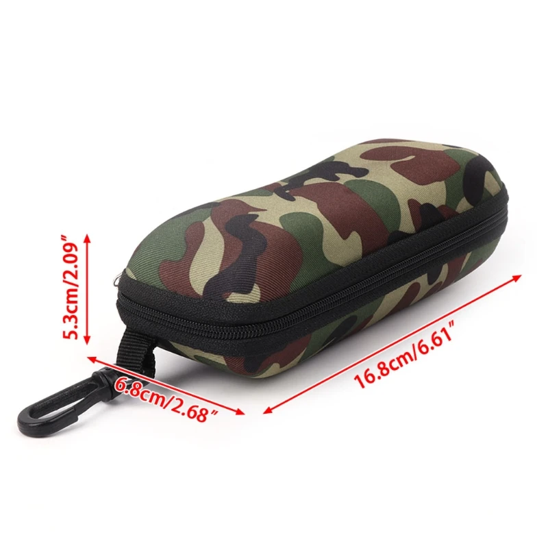 Glazen Doos Zonnebril Case Camouflage Opslag Protector Rits Unisex Container