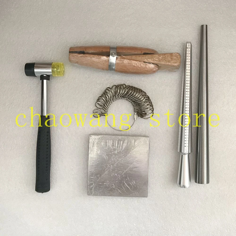 

Jewelry Making Tools Kit Steel Benching Block Jewelry Rubber Hammer Ring Sizer Mandrel Finger Sizing Measuring Stick