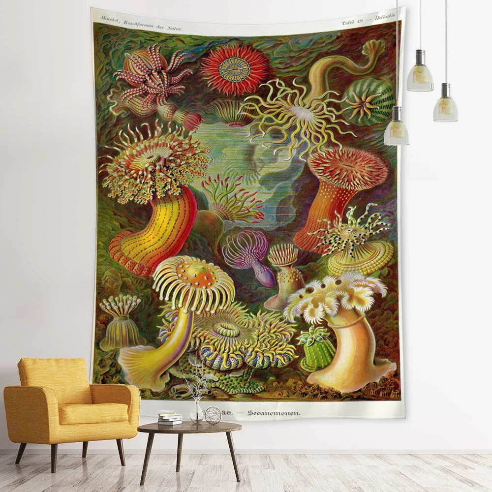 Ta édélique Plante Illustration Tapisserie Mur Face Tarot Carte Hiphélicoptère Tapiz Esthétique Chambre Dortoir Décor À La Maison