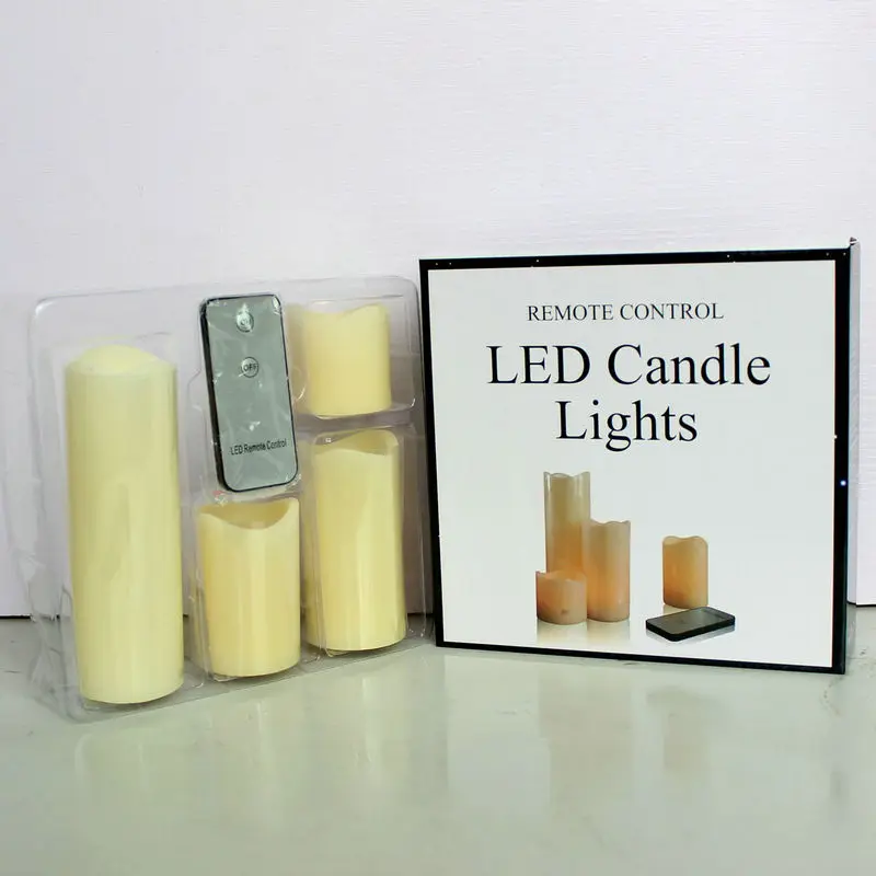 YELLO – lot de 4 bougies LED sans flamme à bord ondulé, contrôlable à distance, 6, 4, 3, 2 pouces, en cire de paraffine, en ivoire, pour décor de fête de mariage