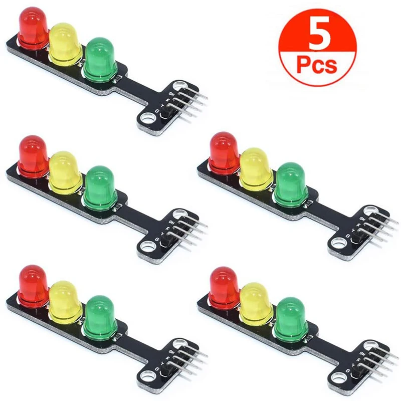 5PCS 5MM 5V Mini Traffic Light Red Yellow Green LED Display Module Creative DIY for Arduino DIY Project
