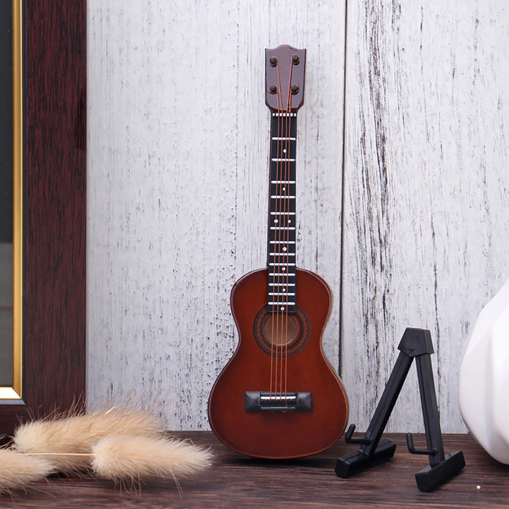 

1Pcs Wooden Miniature Ukulele Model Musical Instrument for1/12 Dollhouse1/6 1/10 Action figure Decoration Gift Collection