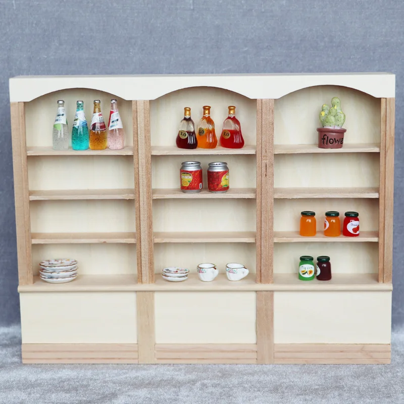 

1:12 Doll House Book Room Living Room Furniture Bookshelf Bookcase Display European Style Cabinet Unfinished