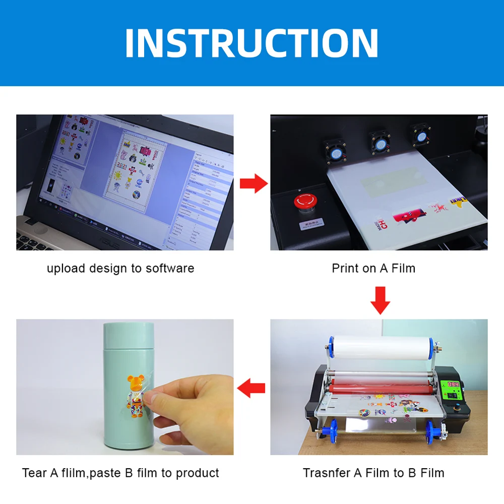 A4 A3 UV DTF Transfer Sticker Film A B For UV DTF Printer Transfer Stickers To Phone Case Metal Glass Ceramics UV DTF Film A3 A4