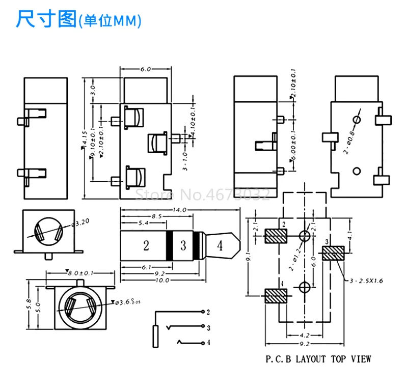 10Pcs 3.5 MM headphone jack audio jack PJ-320 3-line pin female connector SMD stereo headphones PJ-320B