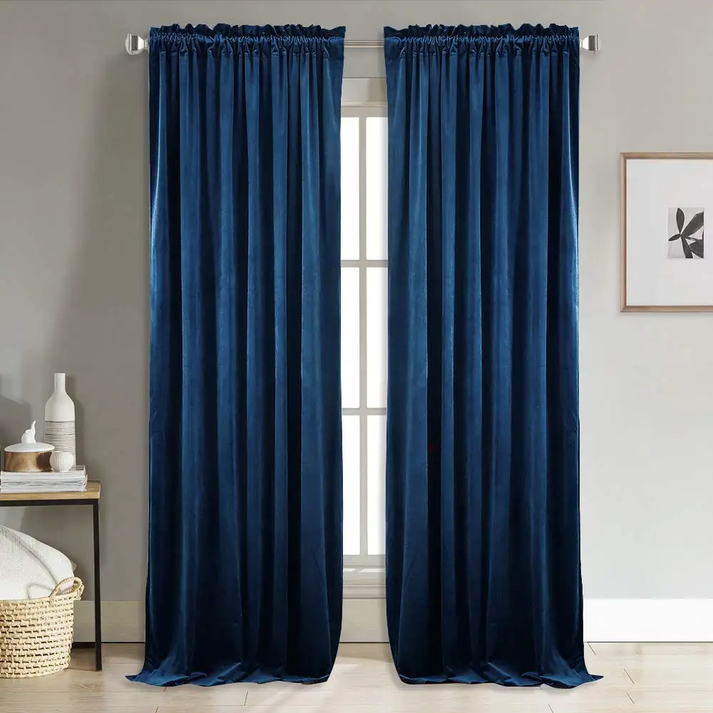 Ruby velvet shiny fabric window curtains black out blinds curtains for bedroom livingroom decorative for rooms grey burgundy