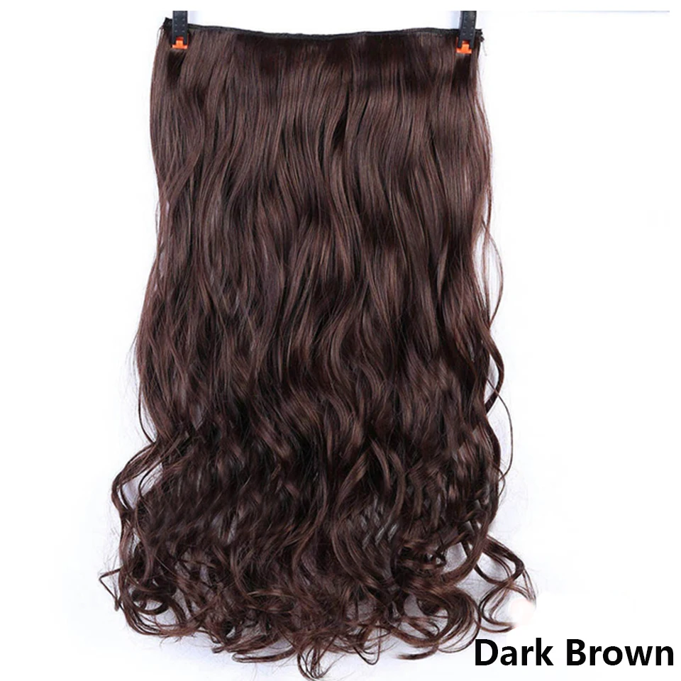 SHANGKE Synthetic 100CM Long Curly Wavy Hair Clip In Hair Extension Heat Resistant Natural Hair Piece Black Brown For Women