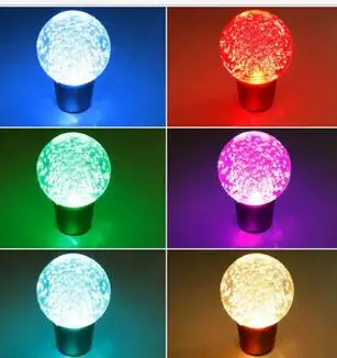 Universal Car Multicolor Colorful Crystal Bubble LED Light Round Ball Manual Car Gear Stick Shift Knob Fit For Honda Toyota