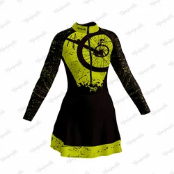 Cycling Women Triathlon Skinsuit skirt Jumpsuit MTB Sun Protection Bicycle Kit Professional Athlete Training Sportswear dress