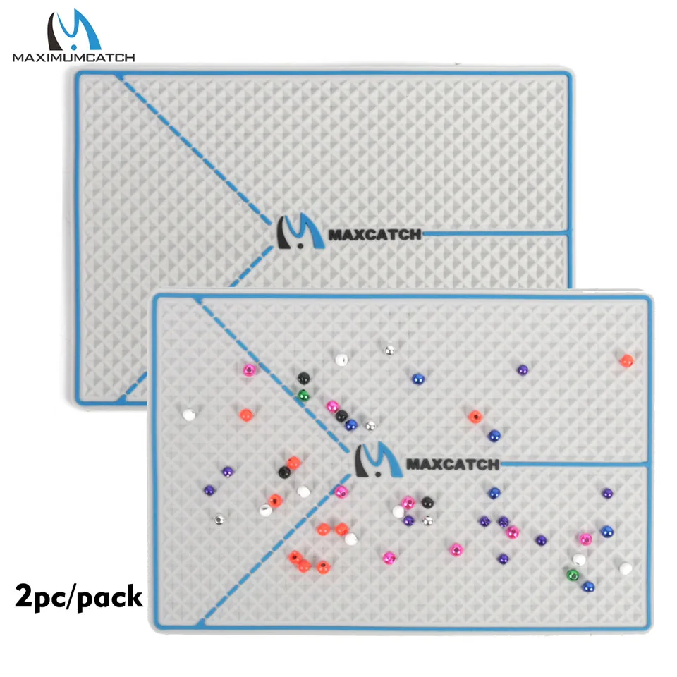 Maximumcatch 2pc Silicone Tungsten Fly Tying Bead Pad 19cmx13cm Fly Fishing Beads and Hook Keeper