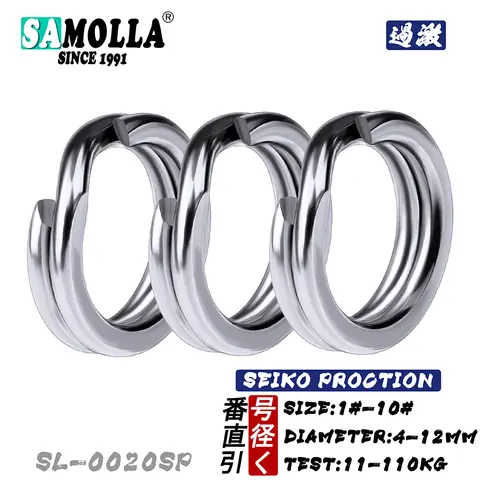 100pcs stainless steel fishing split rings SAMOLLA