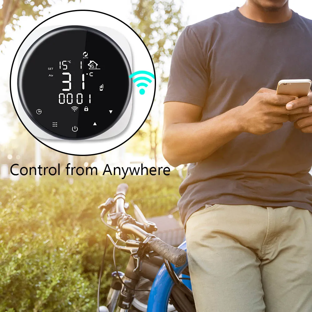 WiFi Smart Thermostat 16A Electric Floor Heating Programmable APP Remote Control Works with Tuya Alexa Google Home