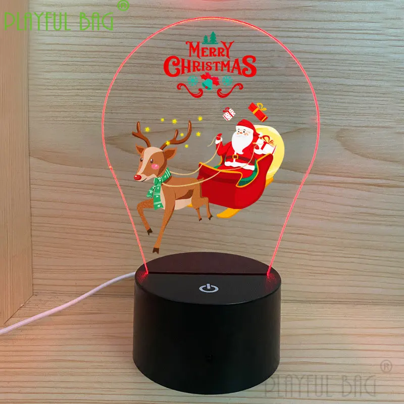 2021 Christmas 3D small night light colorful touch remote control LED table lamp holiday gift decoration luminous adult toy vd36