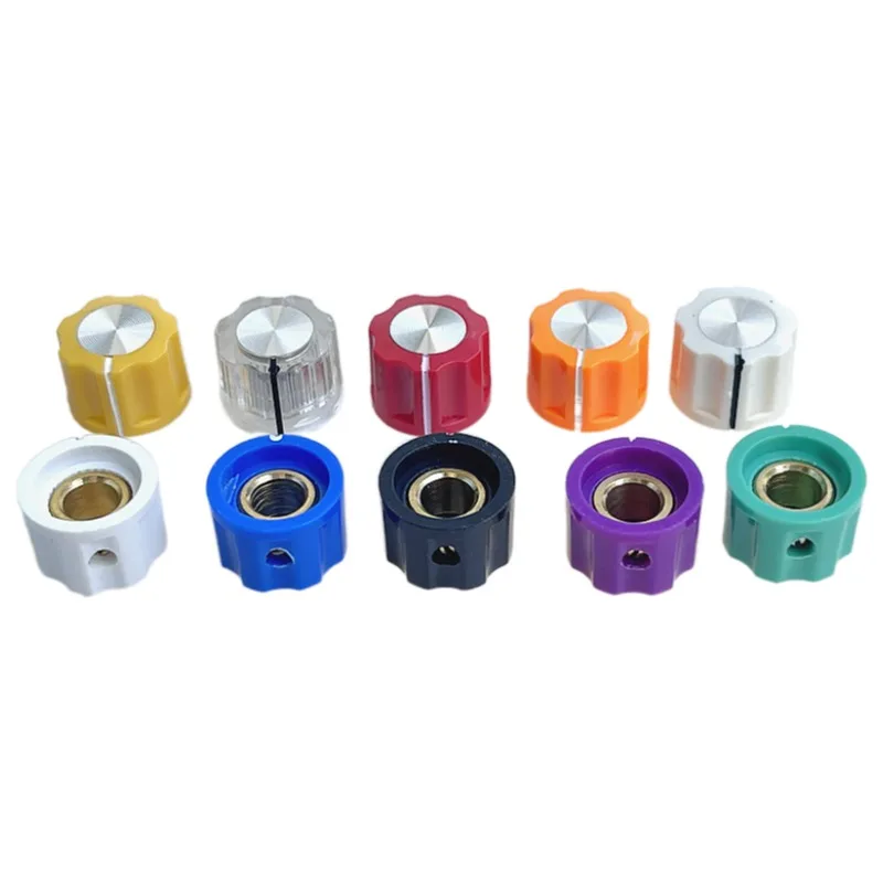 16x12MM Guitar Amplifier Plastic Knob, HIFI DVD Volume Adjustment Knob, Effector Knob, Inner Hole 6.4MM.