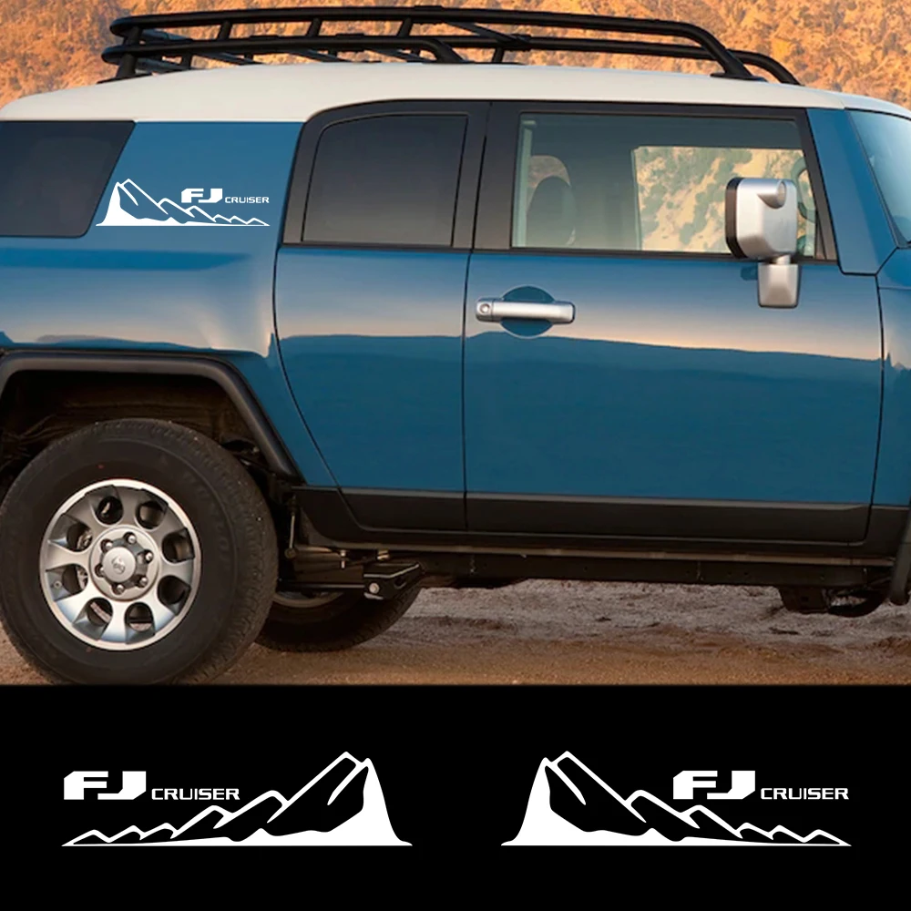 2Pcs Car Stickers Rear Trunk Side Body Mountains Styling Graphic Vinyl Film Decal Custom For toyota FJ CRUISER Car Accessories