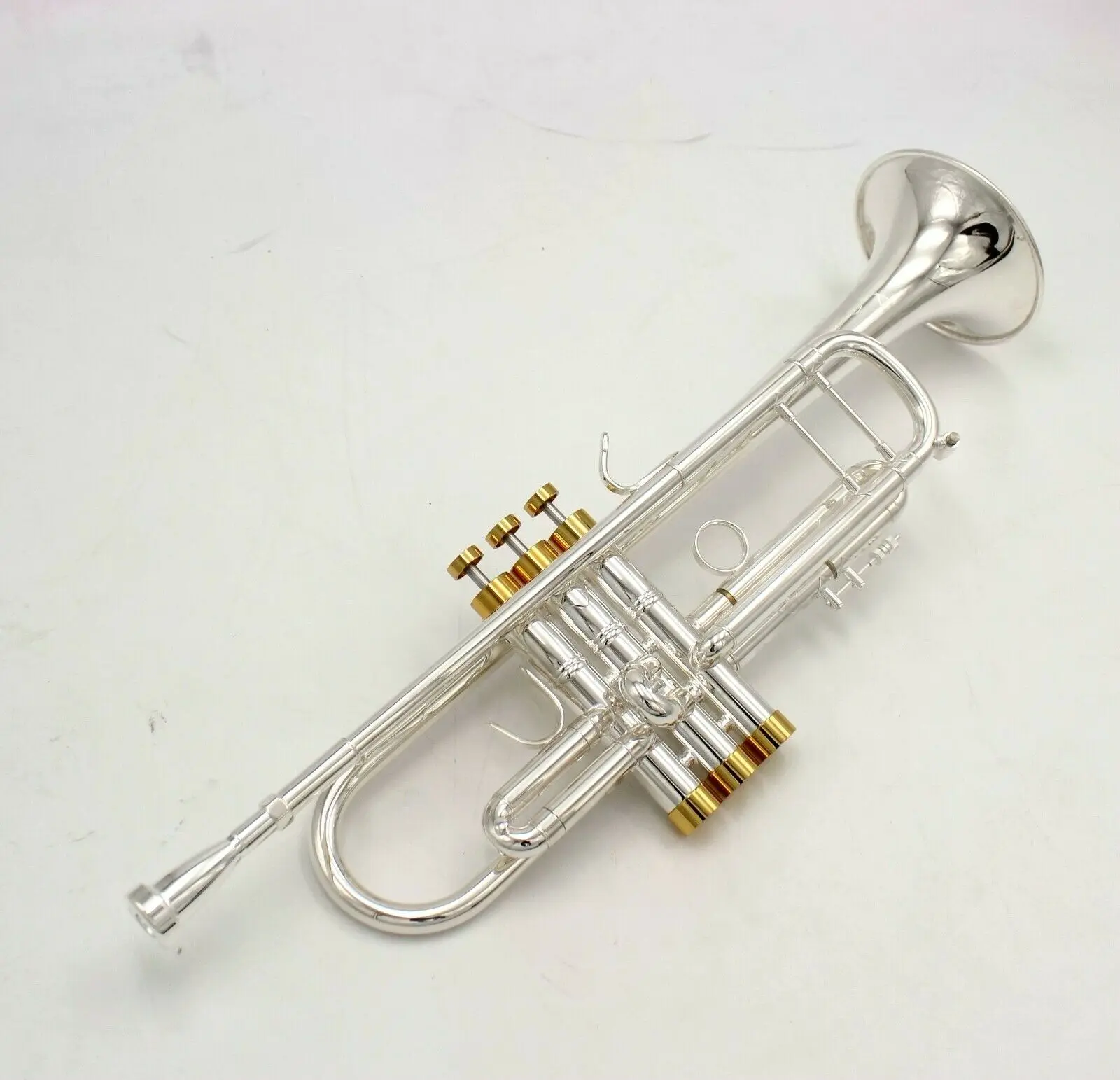 

Aisiweier trumpet B flat Bb key full silver plated trumpet gold plated heavy keys