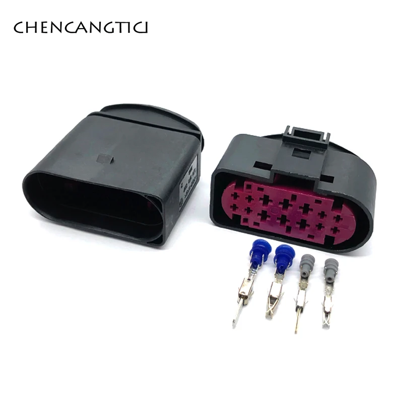 Conector de faro de xenón sellado de 14 pines para coche, enchufe de 1,5 MM y 3,5 MM para BMW VW 1J0973737 1J0973837