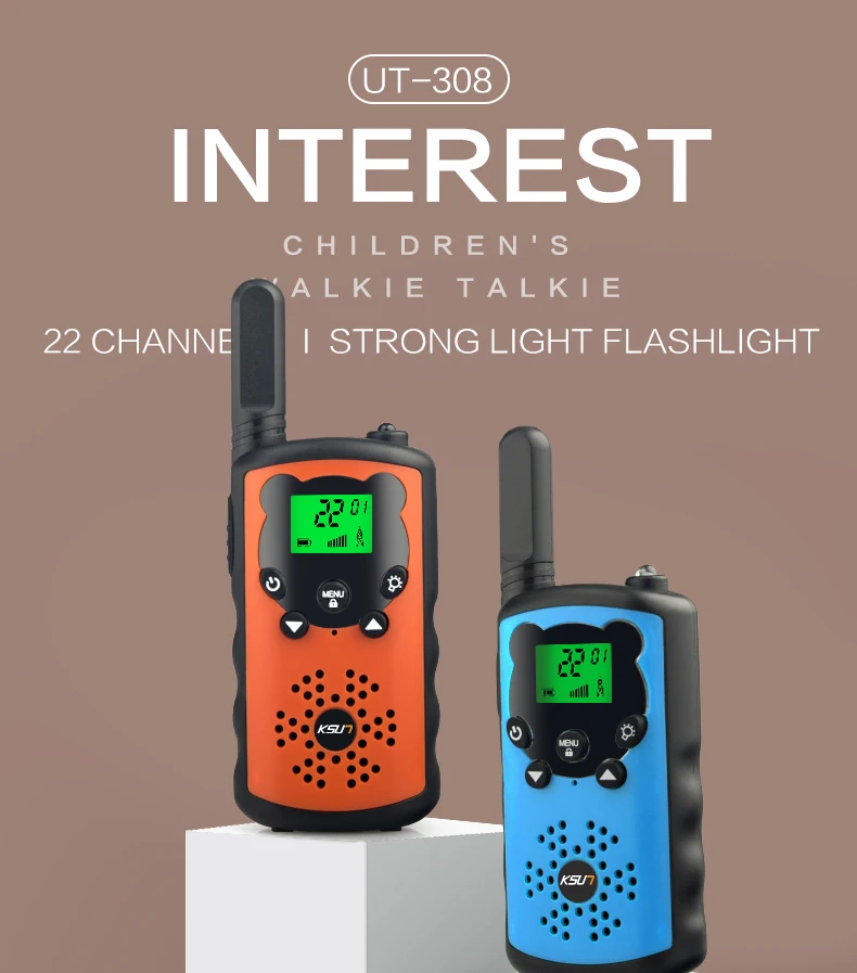 KSUN T-308เด็กเด็กชายหญิง Mini Walkie Talkie เด็ก UHF วิทยุสองทาง Comunicador Handy Talkie Hf Transceiver