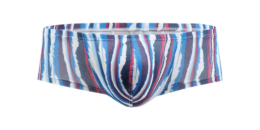 

Male Panties Breathable Boxers Ice Silk Men Underwear U Convex Pouch Sexy Underpants Printed Leaves Homewear Shorts