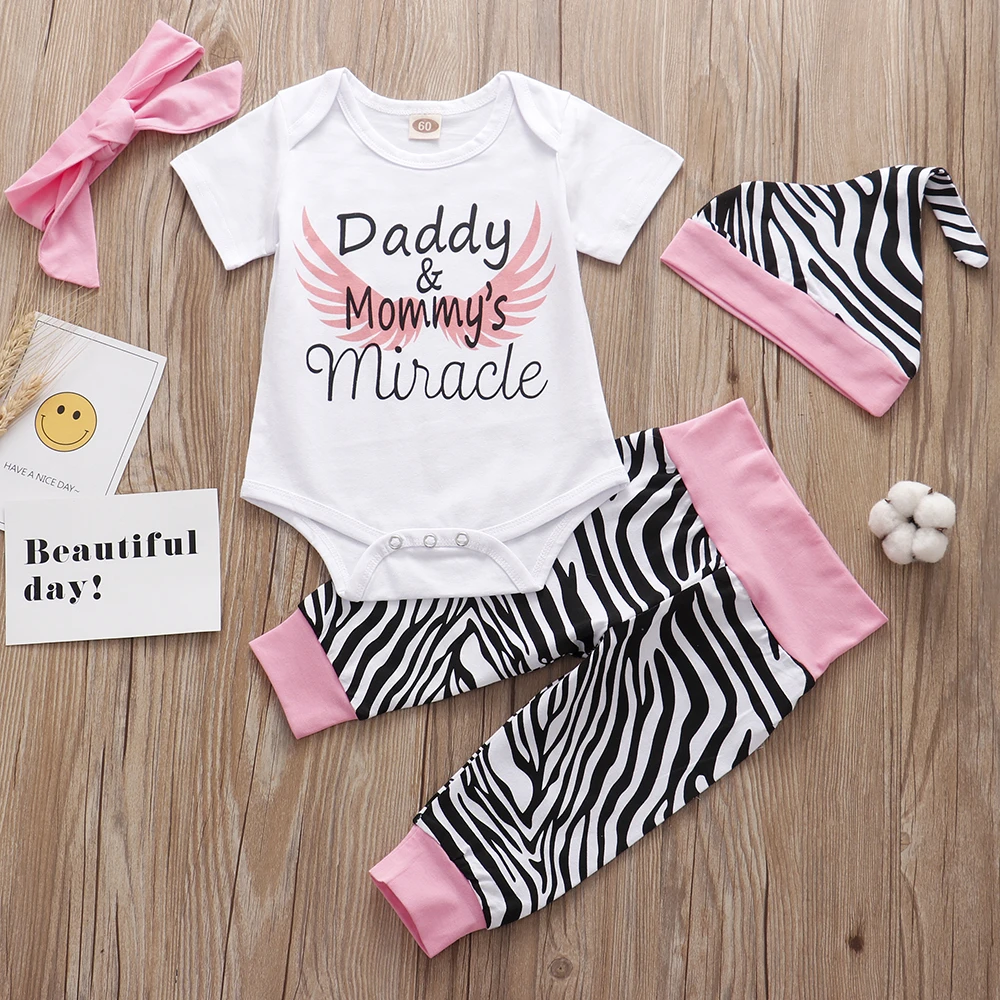 Newborn Infant Baby Boys Clothes Ladies I Have Arrived Rainbow Tops+Pants+Hat 3PCS Sets Newborn Baby Clothing Outfits