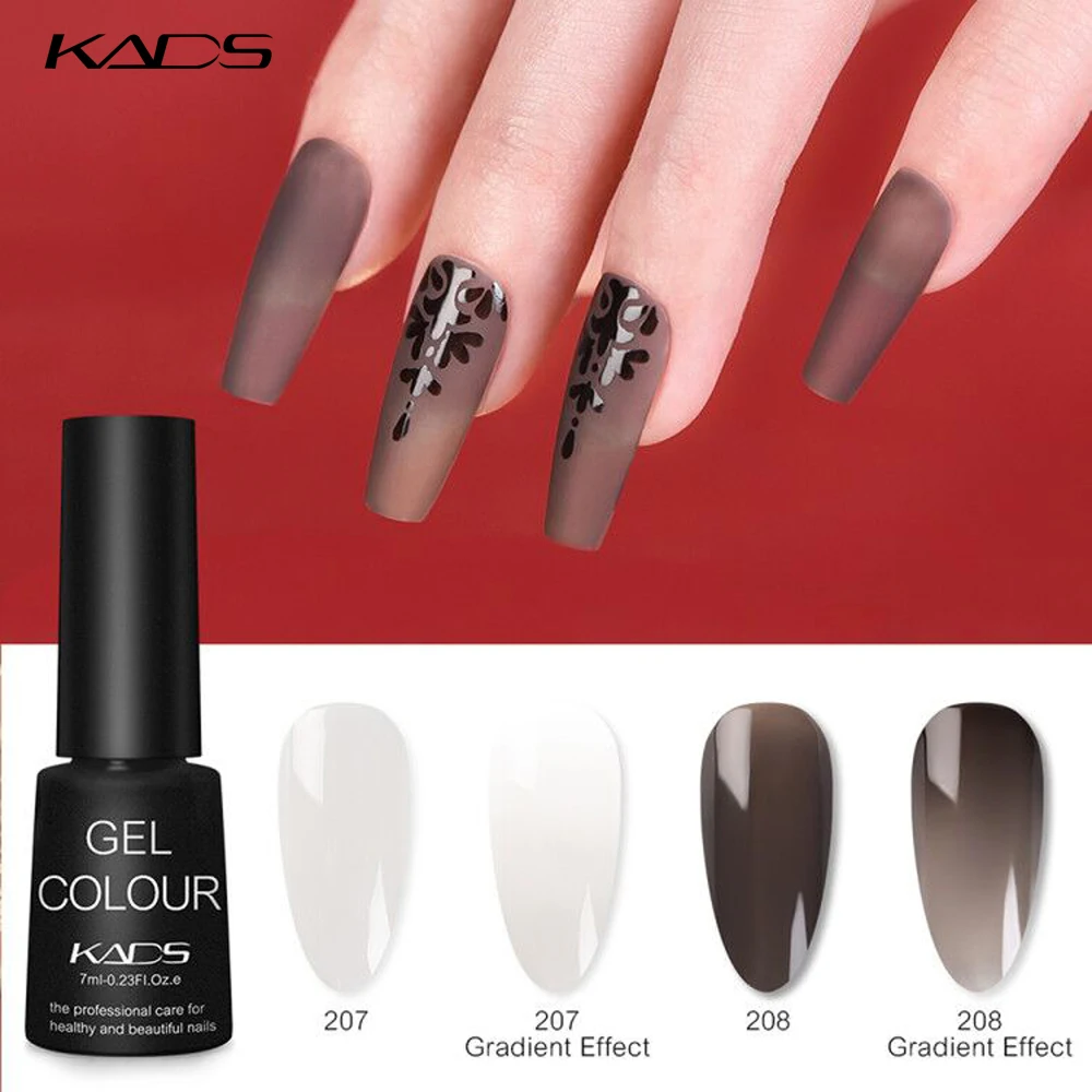 KADS Milky White Gel Polish 7ml French Translucen Jelly White and Black Soak Off Led UV Gel Varnish With Nail Dryer Lacquer