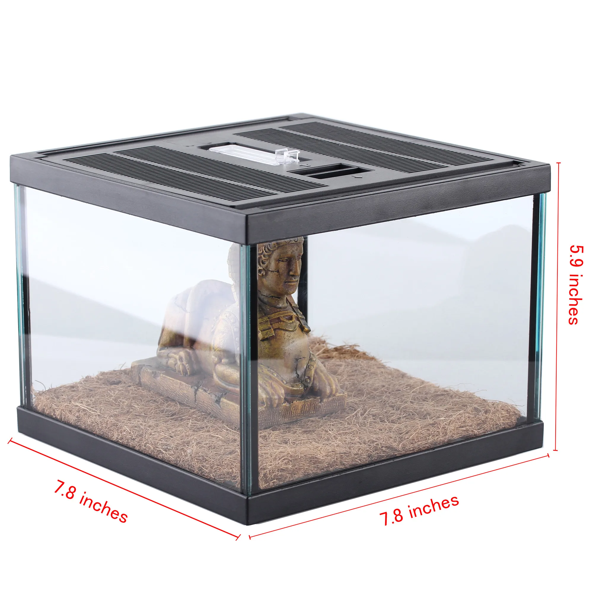 Desert style sphinx reptile tank crystal glass insect box little animal pets feeding cage lizard spider office decor container