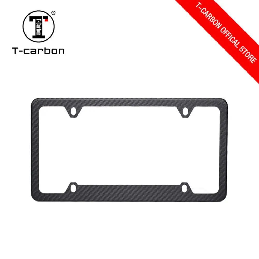 T-carbon USA License Plate Frame Tag Cover Protection Rack Carbon Fiber Frame