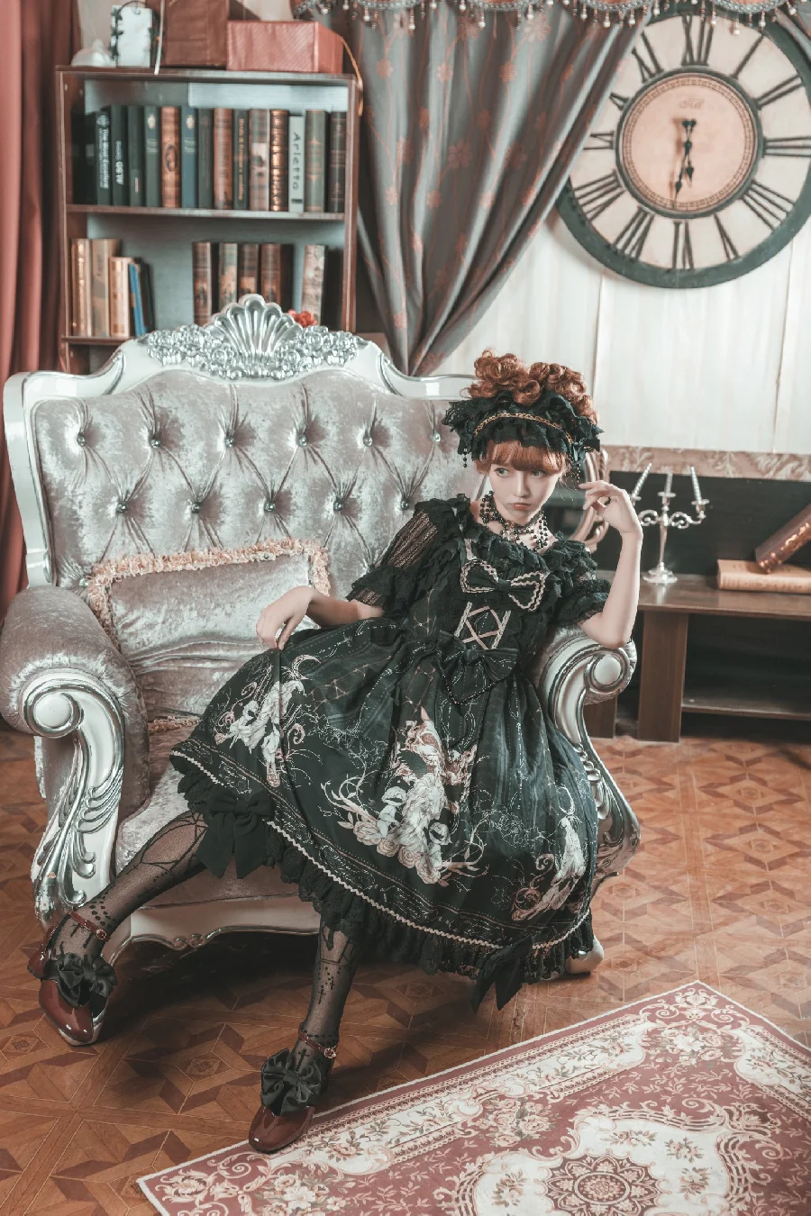 Palace süße prinzessin lolita strap kleid vintage falbala hohe taille druck viktorianischen kleid kawaii mädchen gothic lolita cos loli