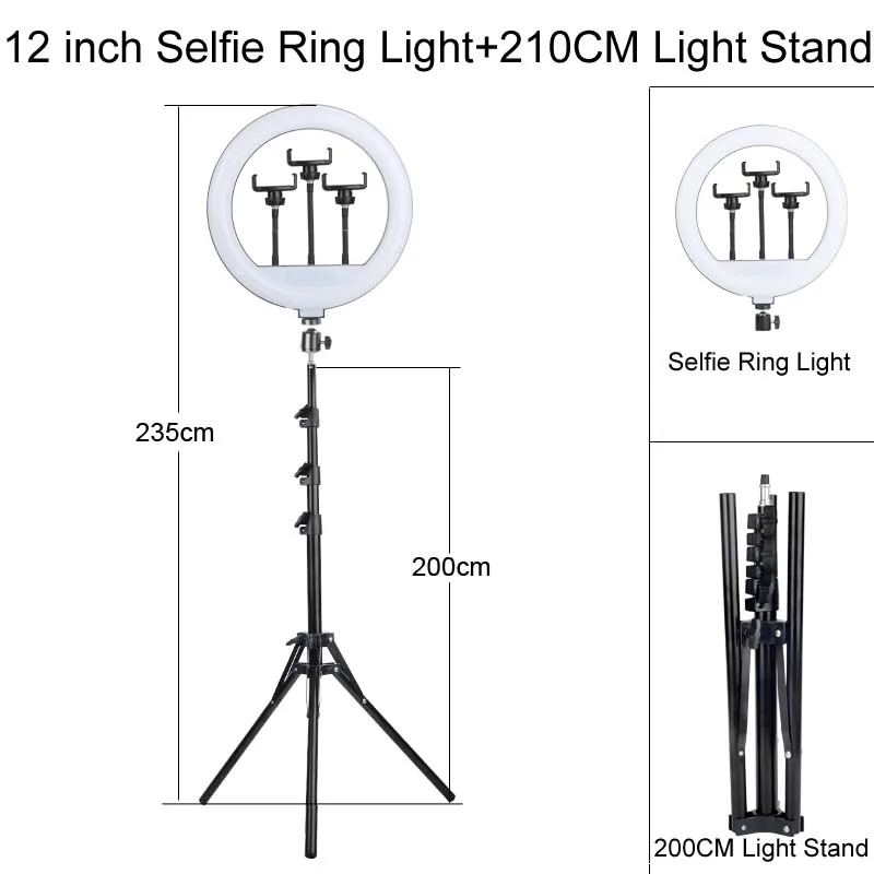 12 Inch 30cm Ring Light LED Selfie Dimmable YouTube Photo Video Camera Phone Makeup Live Fill Wholesale