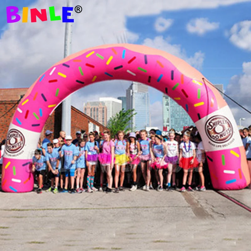 Full Printing inflatable Candy arch with logo for advertising event doughnut arch door sale