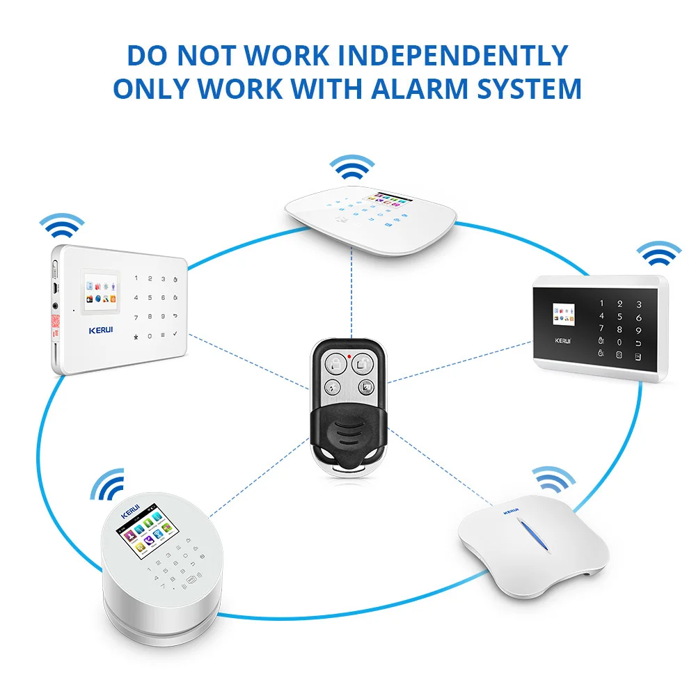 Kerui rc528 controle remoto portátil 433mhz, acessórios de alarme para segurança doméstica, sistema de alarme com teclado sensível ao toque