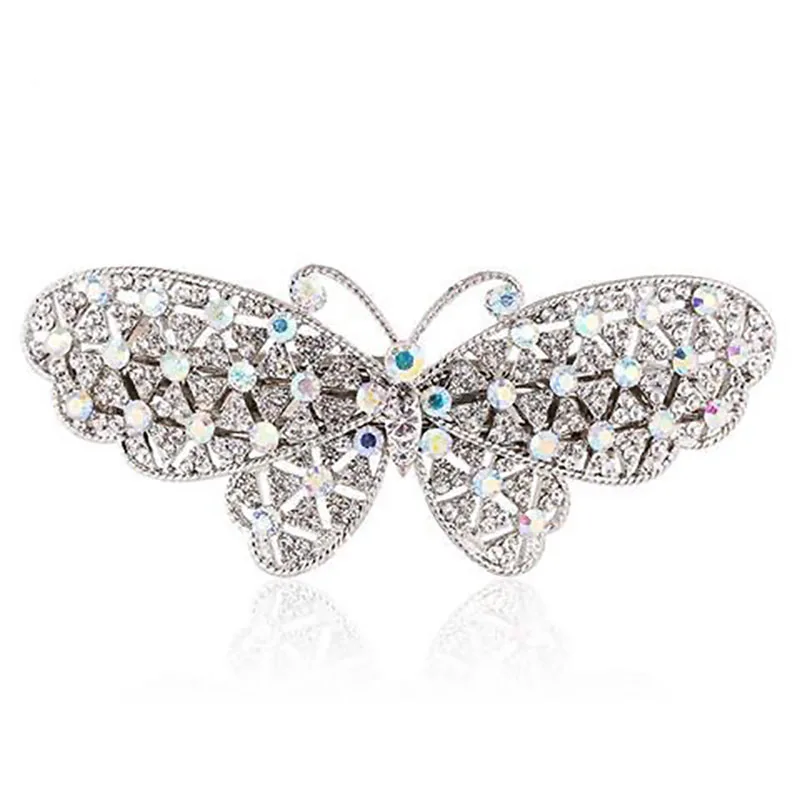 Épingle à cheveux en strass brillant, élégantes Barrettes à nœud papillon, queue de cheval, Clip de printemps, cadeau de fête de vacances, accessoires pour cheveux