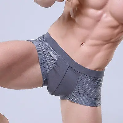 Men\'s Cotton underwear boxer Shorts Bamboo sexy trunks sunga Fiber men boxer Bulge Pouch Underpants de praia homens calzoncillos