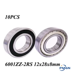 10pcs 6001ZZ 6001 2RS 6001RS 6001Z 6001 deep groove ball bearing 12x28x8mm 6001rs bearing  6001 bearing ABEC-5