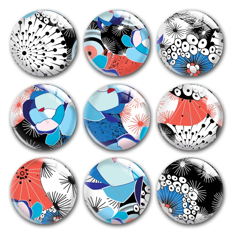 

Handmade Abstract Art Dandelion Pattern Round Photo Glass Cabochons Demo Flat Back DIY Collier Jewlery Making Findings Accessory