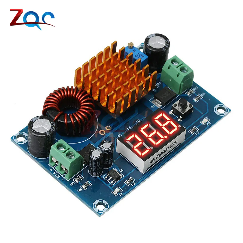 DC 3V-35V to DC 5V-45V Boost Module Digital Voltmeter DC-DC Step Up Module Boost Converter Board 5A Power Adjustable for Voltage