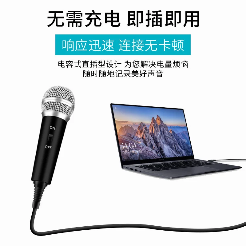 Microfone condensador para gravação de telefone móvel, microfone 3.5mm para computador pc, karaokê, microfone para telefone