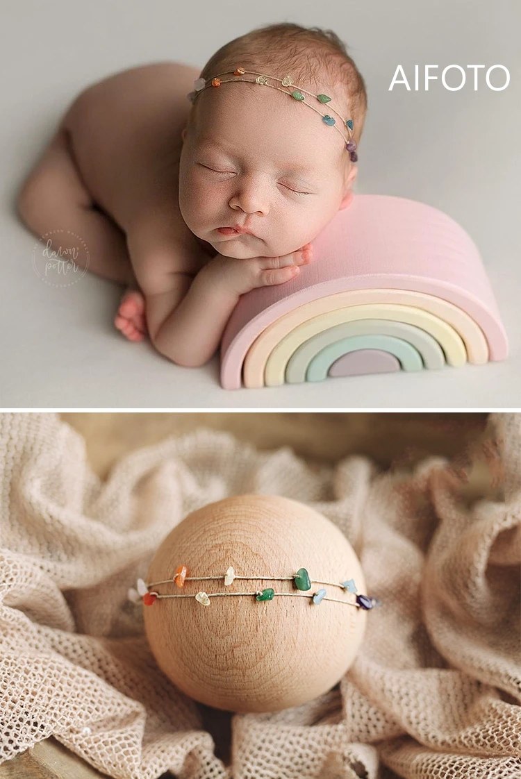 Newborn Photography Props 9 Colors Natural stones Simple Hair Band Headdress Floral Headdress Baby Pictures Shooting Tieback