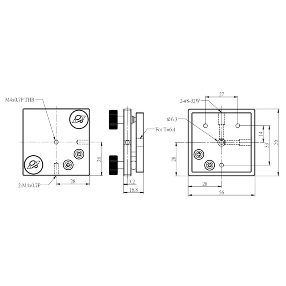 Double Axis adjusting prism frame  Clamping 2 inch Small lens reflector support  Optical experiment support frame