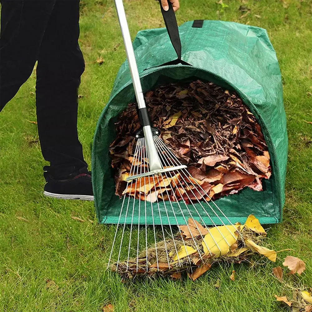 53Gallons Garden Deciduous Bag Yard Dustpan-Type Collecting Leaves Handrail Yard Waste Resuable Garden Leaves Debris Garbage Bag