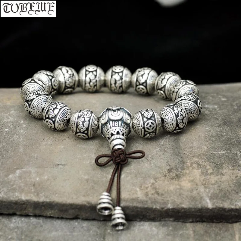 Customer-made 999 Silver Pixiu Beads Bracelet Pure Silver Good Luck Tibetan Mala Bracelet Wealth Pixiu Bracelet