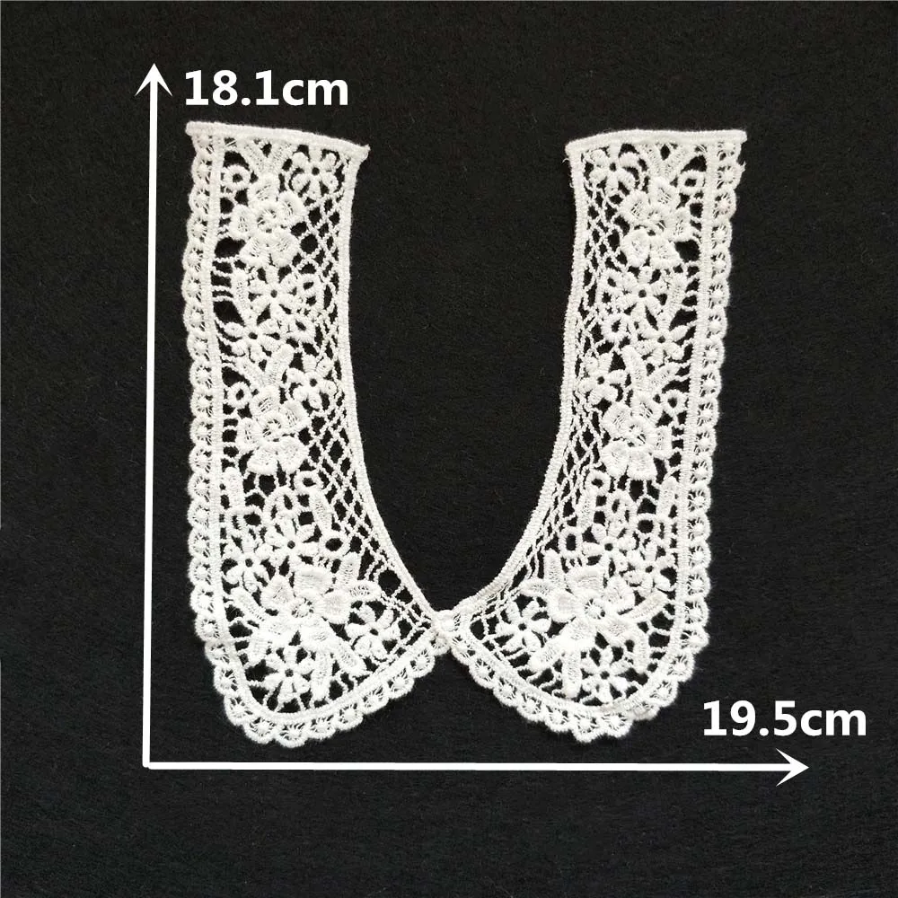 Exquisite 1PCS White Crafts Lace Collar Beautiful Lace Applique Trim, Lace Neckline Clothing accessories Sewing Craft Supplies