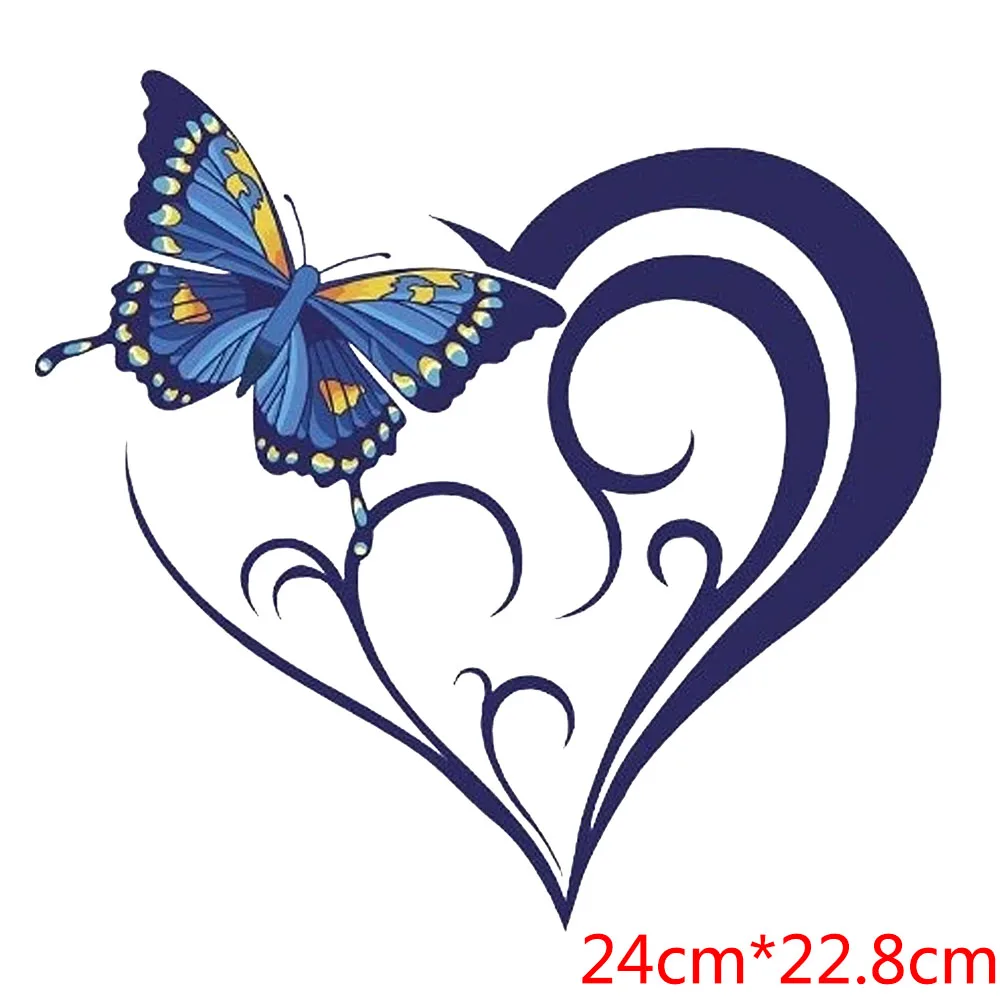 Butterfly Heat Transfer Stickers For T Shirt Clothing Thermoadhesive Patches DIY Washable Top Iron On Termoadhesives Para Ropa