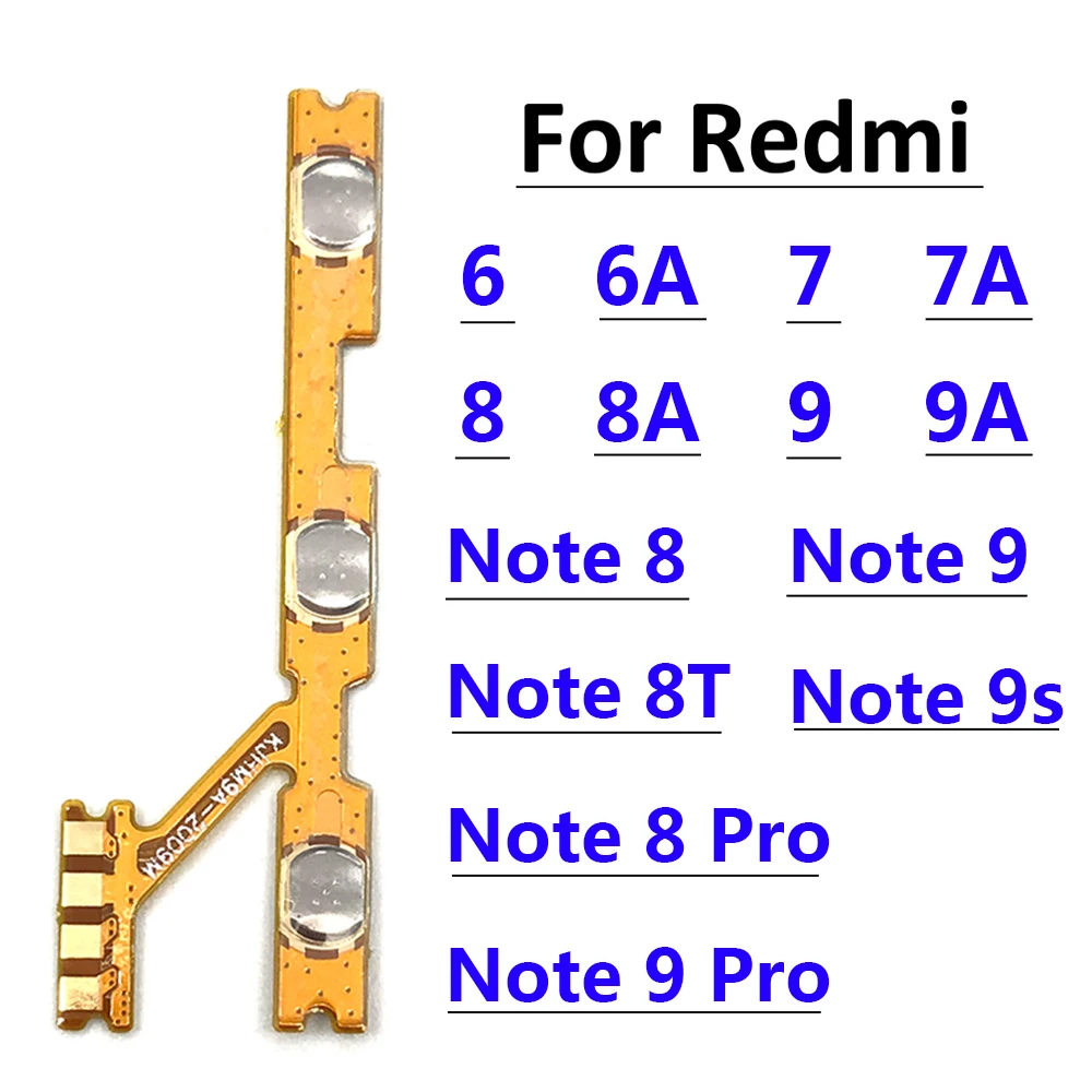 Volume Button Power Switch On Off Button Flex Cable For Xiaomi Redmi 6 6A 7 7A 8 8A 9 9A Note 6 7 8 8T 9 10 Pro 9S Power Flex