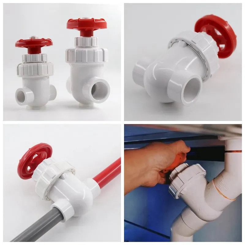 

1Pc Garden Irrigation Water Flow Precision Control UPVC Gate Valve Aquarium Fish Tank Accessoires Pipe Fittings PVC Sluice Valve