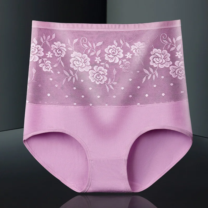 Women High Waist Seamless Panties Elasticity Sexy Lace Female Underwear Shapewear Abdomen Hips Slim Lingerie Soft Briefs