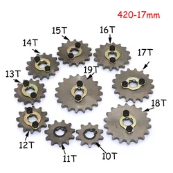 420 17mm ön motor dişli 10 11 12 13 14 15 16 17 18 19T diş kir arazi motosikleti ATV Quad Go Kart Buggy Scooter